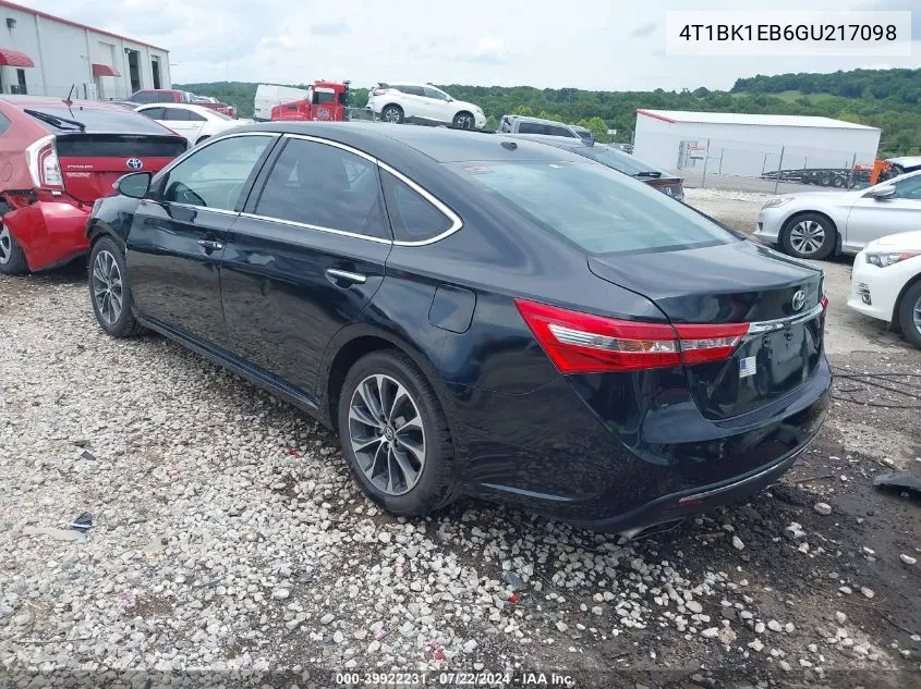 2016 Toyota Avalon Xle VIN: 4T1BK1EB6GU217098 Lot: 39922231