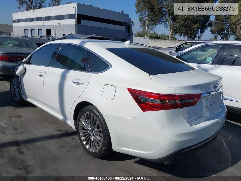 2016 Toyota Avalon Limited VIN: 4T1BK1EB6GU233270 Lot: 40168400