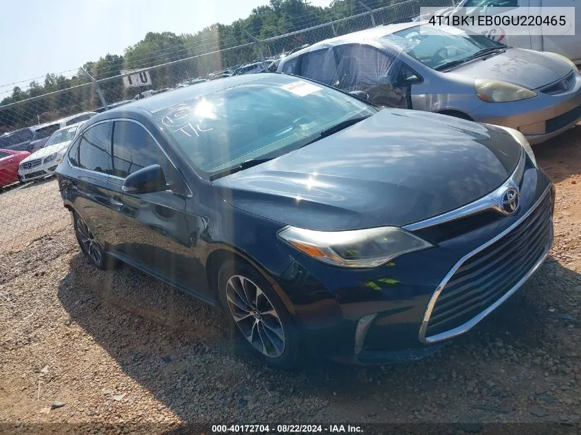 2016 Toyota Avalon Xle VIN: 4T1BK1EB0GU220465 Lot: 40172704