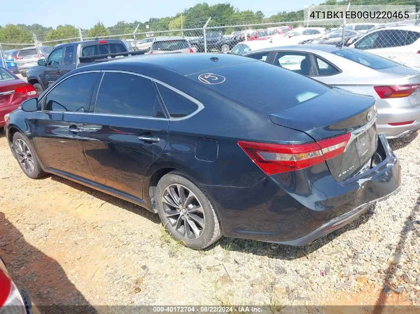 2016 Toyota Avalon Xle VIN: 4T1BK1EB0GU220465 Lot: 40172704