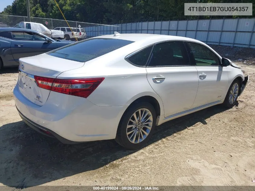 2016 Toyota Avalon Hybrid Limited VIN: 4T1BD1EB7GU054357 Lot: 40199024