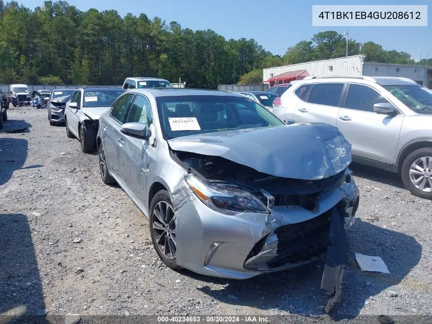 2016 Toyota Avalon Xle Plus VIN: 4T1BK1EB4GU208612 Lot: 40234653