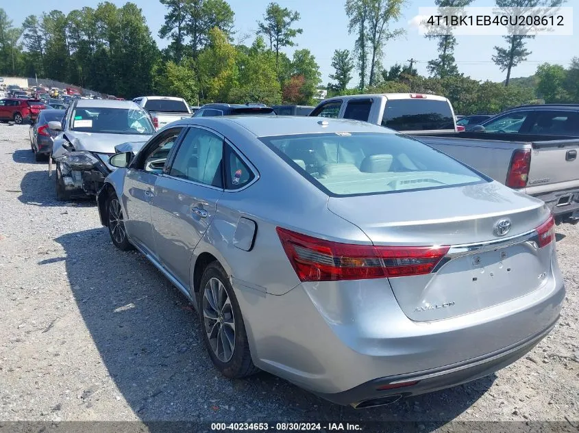 2016 Toyota Avalon Xle Plus VIN: 4T1BK1EB4GU208612 Lot: 40234653