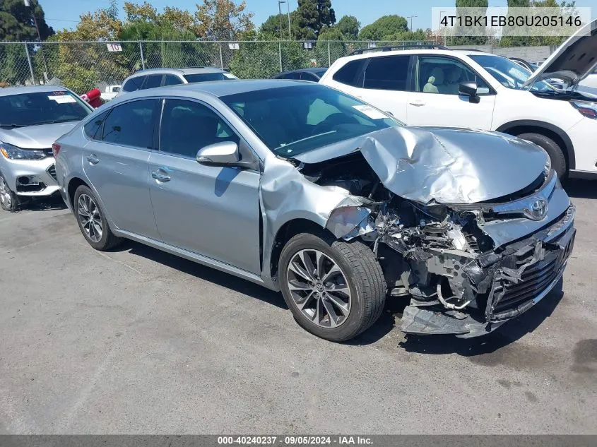 2016 Toyota Avalon Xle VIN: 4T1BK1EB8GU205146 Lot: 40240237