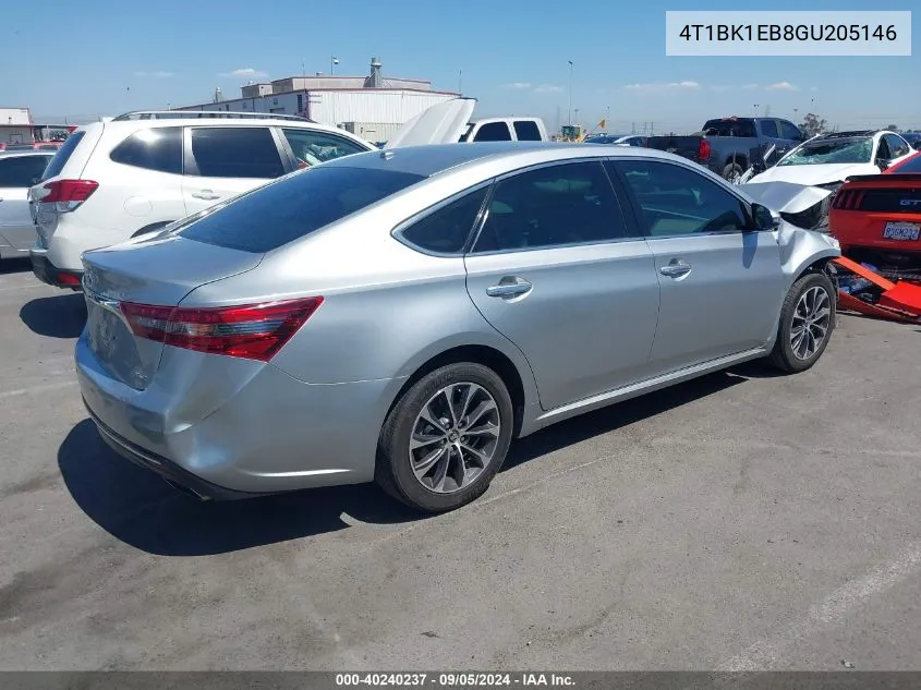 2016 Toyota Avalon Xle VIN: 4T1BK1EB8GU205146 Lot: 40240237