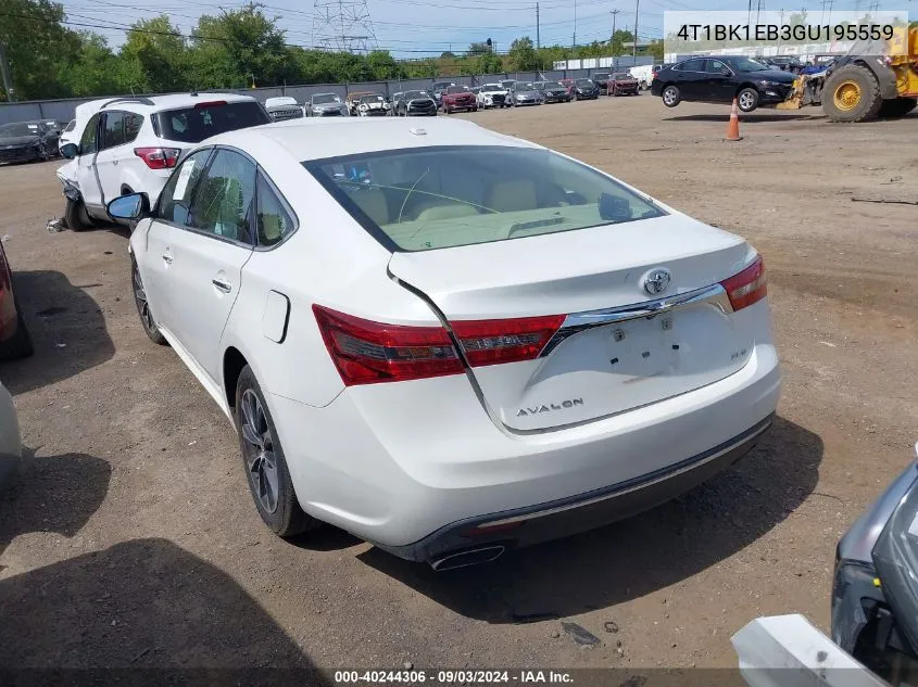 2016 Toyota Avalon Xle VIN: 4T1BK1EB3GU195559 Lot: 40244306