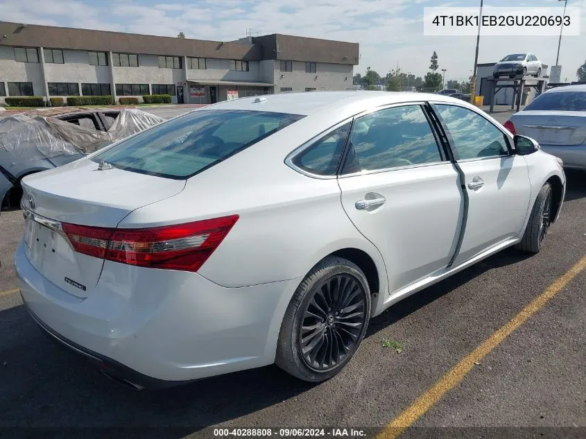 2016 Toyota Avalon Touring VIN: 4T1BK1EB2GU220693 Lot: 40288808