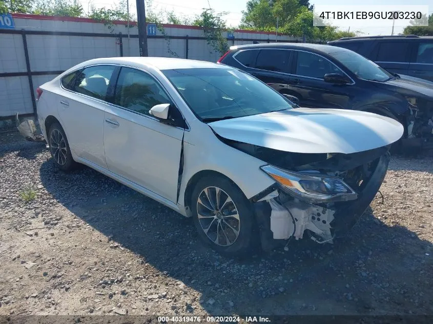 2016 Toyota Avalon Xle VIN: 4T1BK1EB9GU203230 Lot: 40319476