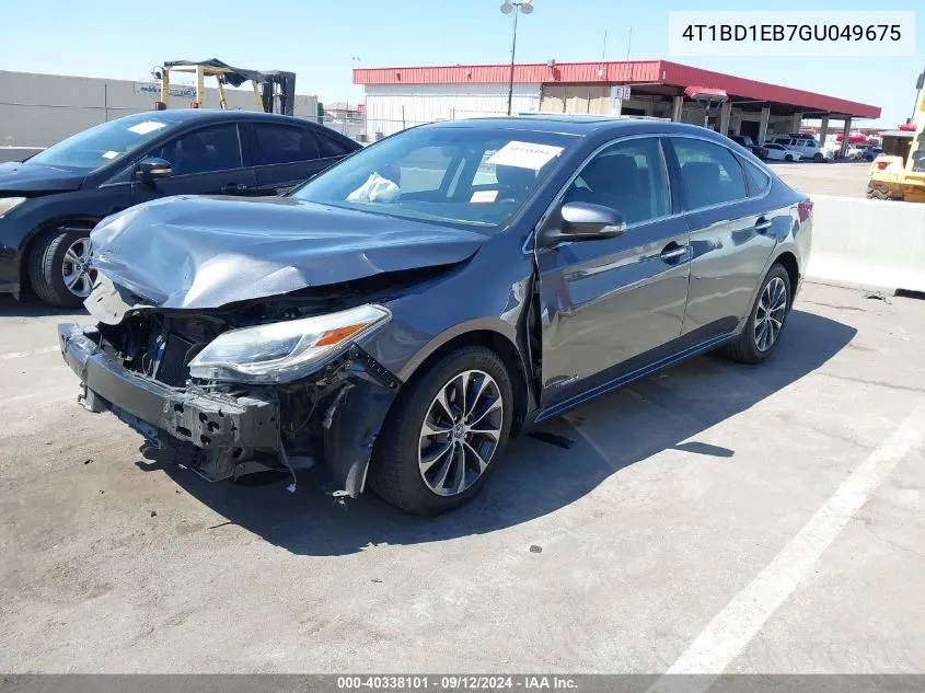 2016 Toyota Avalon Hybrid Xle Premium VIN: 4T1BD1EB7GU049675 Lot: 40338101