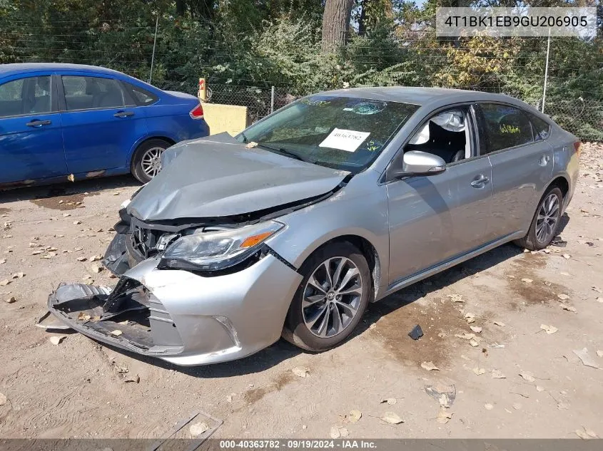 2016 Toyota Avalon Xle VIN: 4T1BK1EB9GU206905 Lot: 40363782