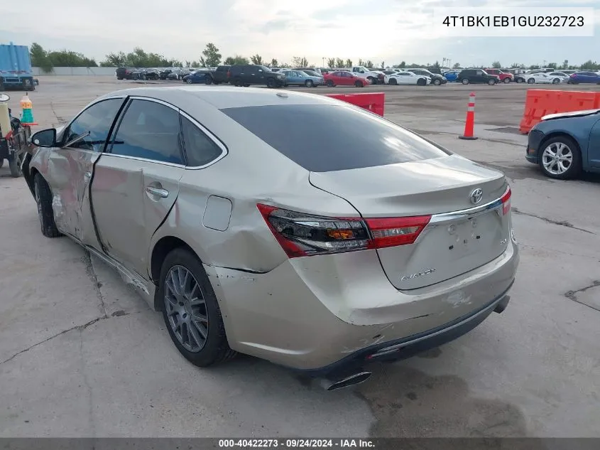 2016 Toyota Avalon Xle Plus/Premium/Tour/Ltd VIN: 4T1BK1EB1GU232723 Lot: 40422273