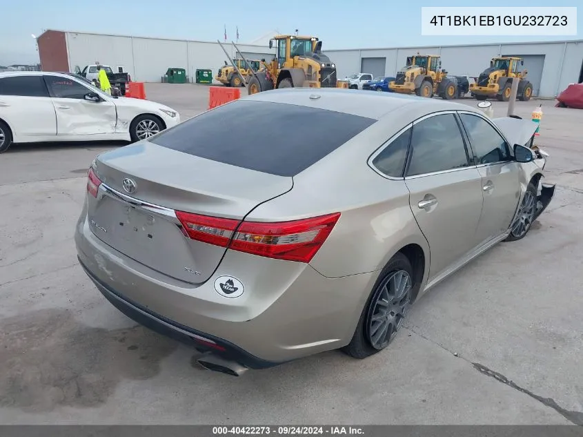 2016 Toyota Avalon Xle Plus/Premium/Tour/Ltd VIN: 4T1BK1EB1GU232723 Lot: 40422273