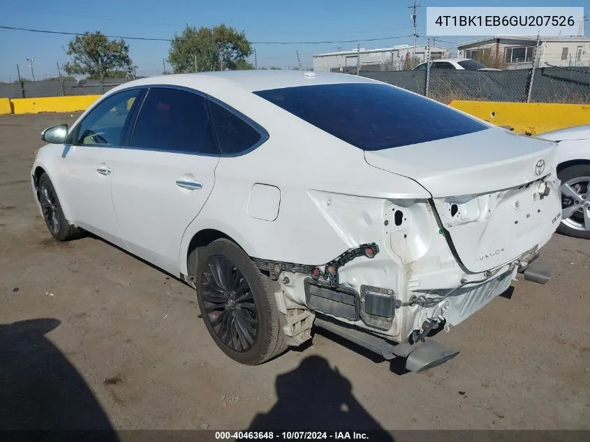 2016 Toyota Avalon Touring VIN: 4T1BK1EB6GU207526 Lot: 40463648