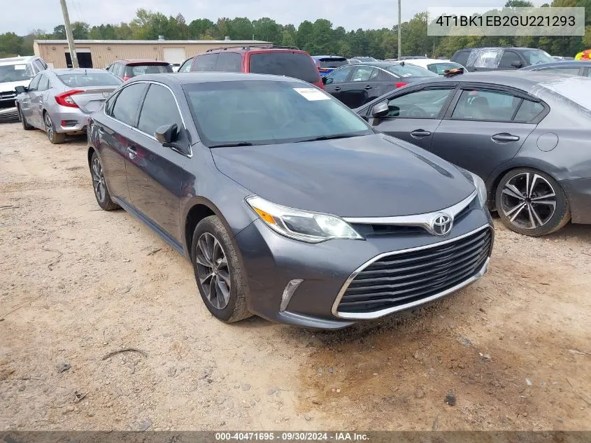 2016 Toyota Avalon Xle VIN: 4T1BK1EB2GU221293 Lot: 40471695