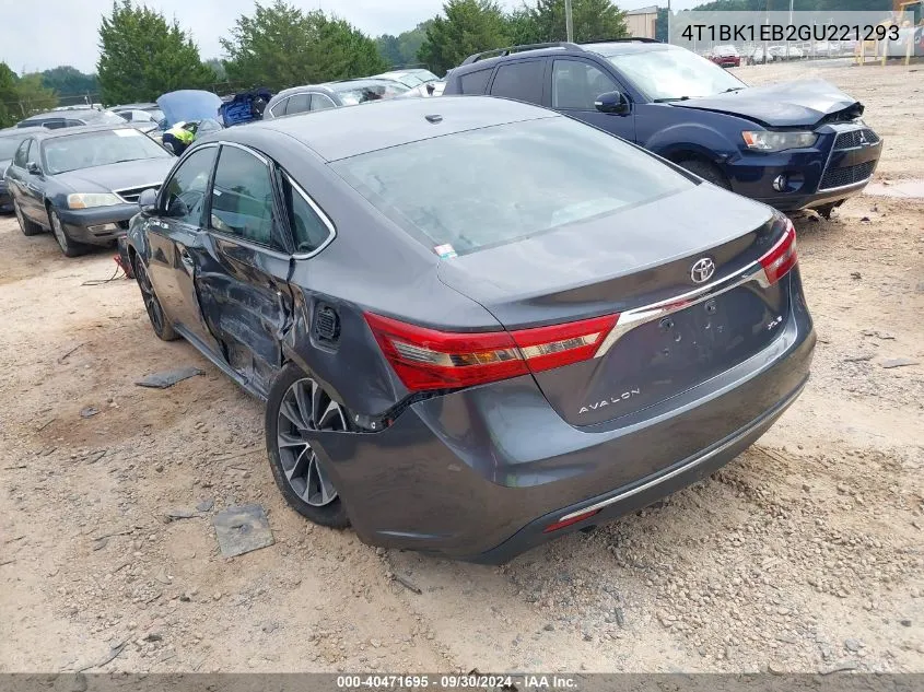 2016 Toyota Avalon Xle VIN: 4T1BK1EB2GU221293 Lot: 40471695