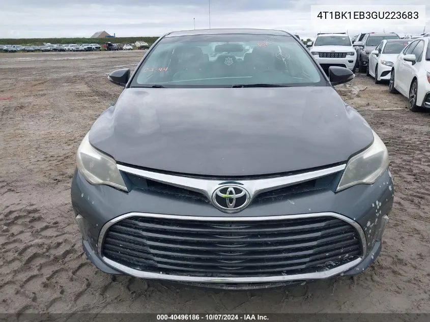 2016 Toyota Avalon Xle VIN: 4T1BK1EB3GU223683 Lot: 40496186