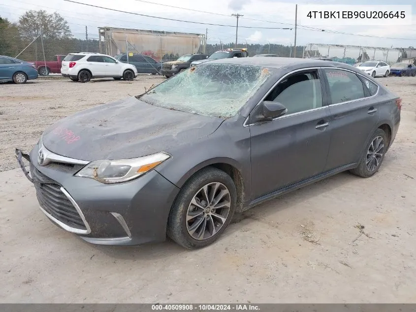 2016 Toyota Avalon Xle VIN: 4T1BK1EB9GU206645 Lot: 40509908