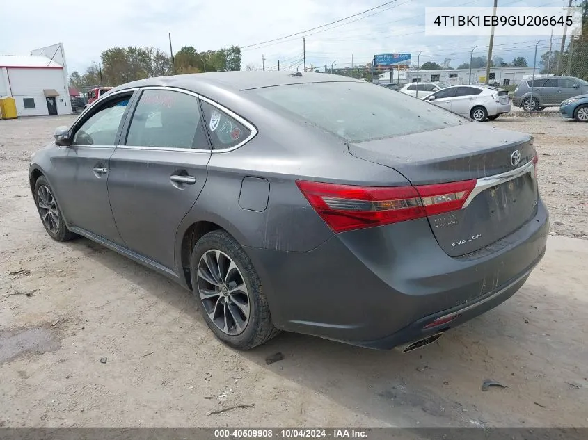 2016 Toyota Avalon Xle VIN: 4T1BK1EB9GU206645 Lot: 40509908