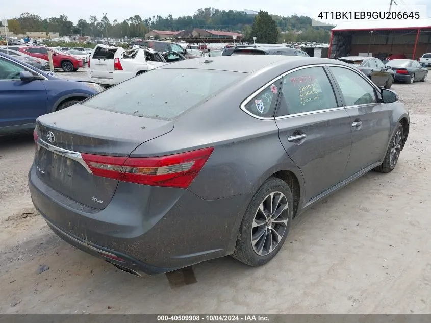 2016 Toyota Avalon Xle VIN: 4T1BK1EB9GU206645 Lot: 40509908