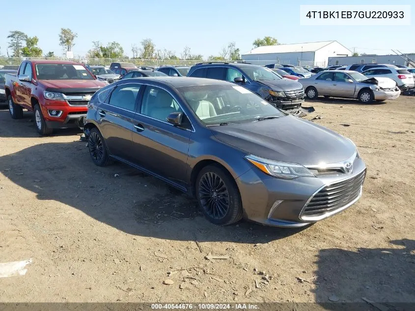 2016 Toyota Avalon Touring VIN: 4T1BK1EB7GU220933 Lot: 40544676