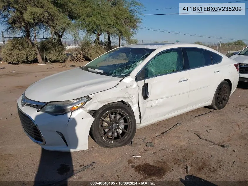 2016 Toyota Avalon Xle Plus/Premium/Tour/Ltd VIN: 4T1BK1EBXGV235209 Lot: 40546185