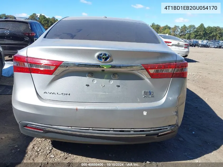 2016 Toyota Avalon Hybrid Xle Premium VIN: 4T1BD1EB2GU054170 Lot: 40550400