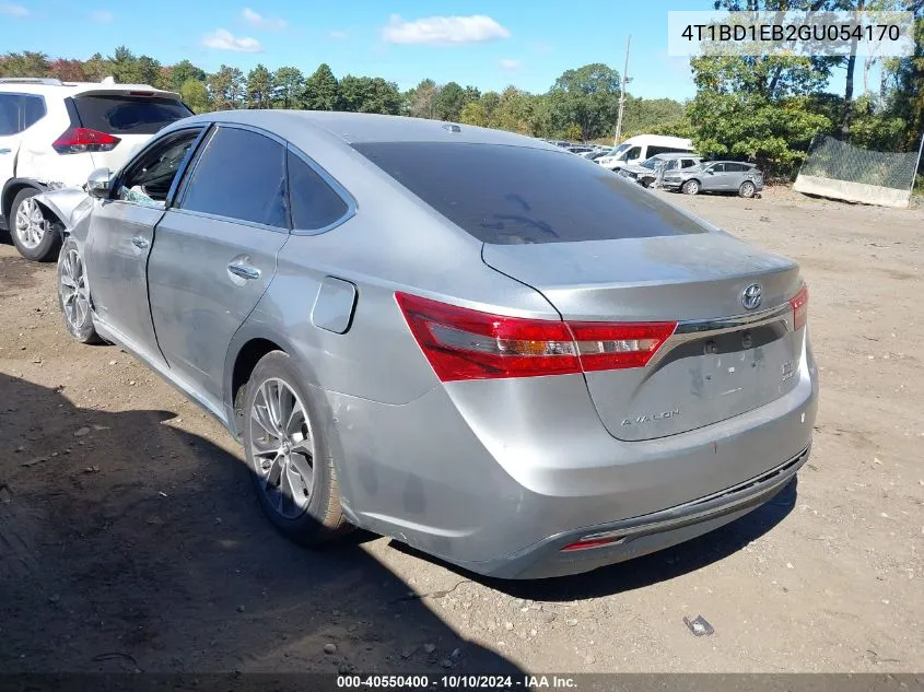 2016 Toyota Avalon Hybrid Xle Premium VIN: 4T1BD1EB2GU054170 Lot: 40550400