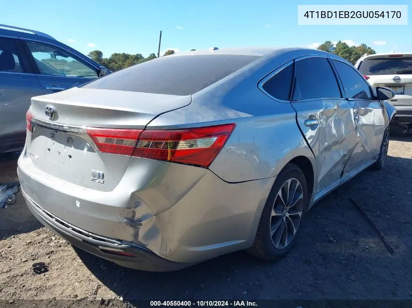 2016 Toyota Avalon Hybrid Xle Premium VIN: 4T1BD1EB2GU054170 Lot: 40550400