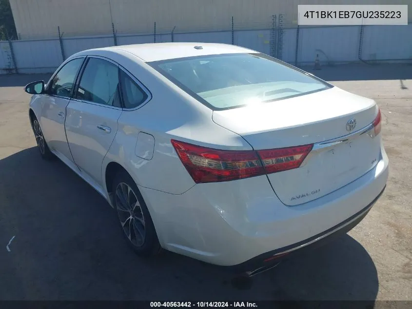 2016 Toyota Avalon Xle Plus VIN: 4T1BK1EB7GU235223 Lot: 40563442