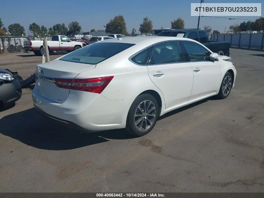 2016 Toyota Avalon Xle Plus VIN: 4T1BK1EB7GU235223 Lot: 40563442