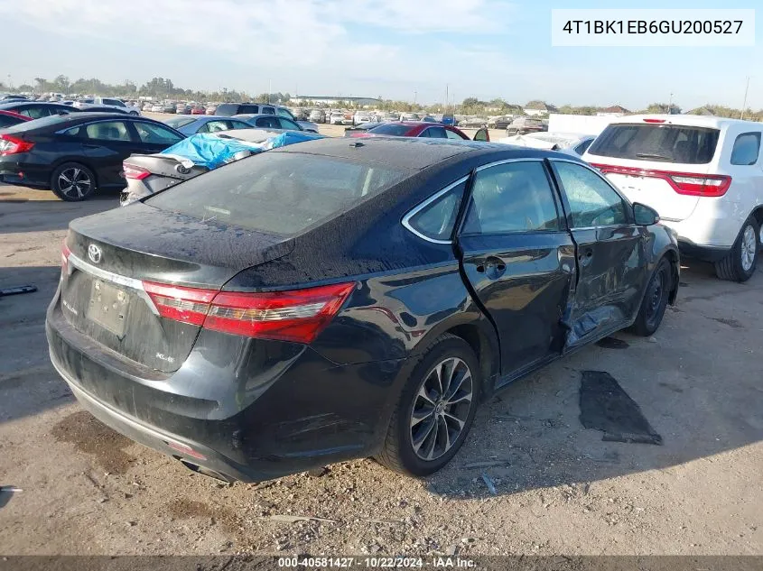 2016 Toyota Avalon Xle VIN: 4T1BK1EB6GU200527 Lot: 40581427