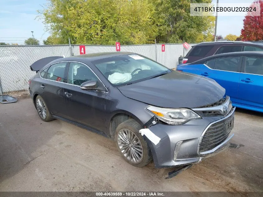 2016 Toyota Avalon Limited VIN: 4T1BK1EB0GU202824 Lot: 40639559