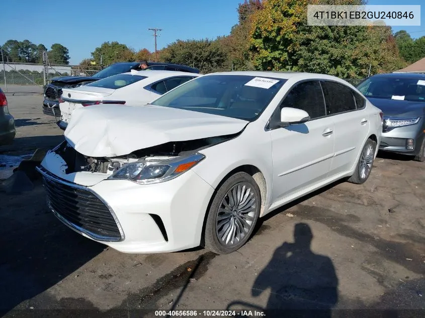 2016 Toyota Avalon Limited VIN: 4T1BK1EB2GU240846 Lot: 40656586