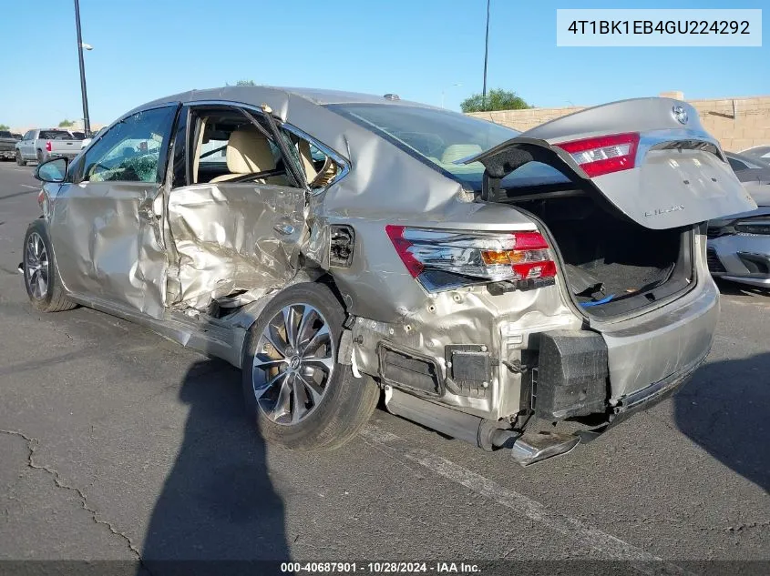 2016 Toyota Avalon Xle Premium VIN: 4T1BK1EB4GU224292 Lot: 40687901