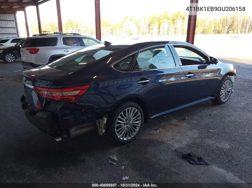 2016 Toyota Avalon Limited VIN: 4T1BK1EB9GU206158 Lot: 40699887