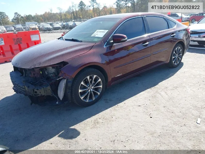 2016 Toyota Avalon Hybrid Xle Premium VIN: 4T1BD1EB9GU052822 Lot: 40709301