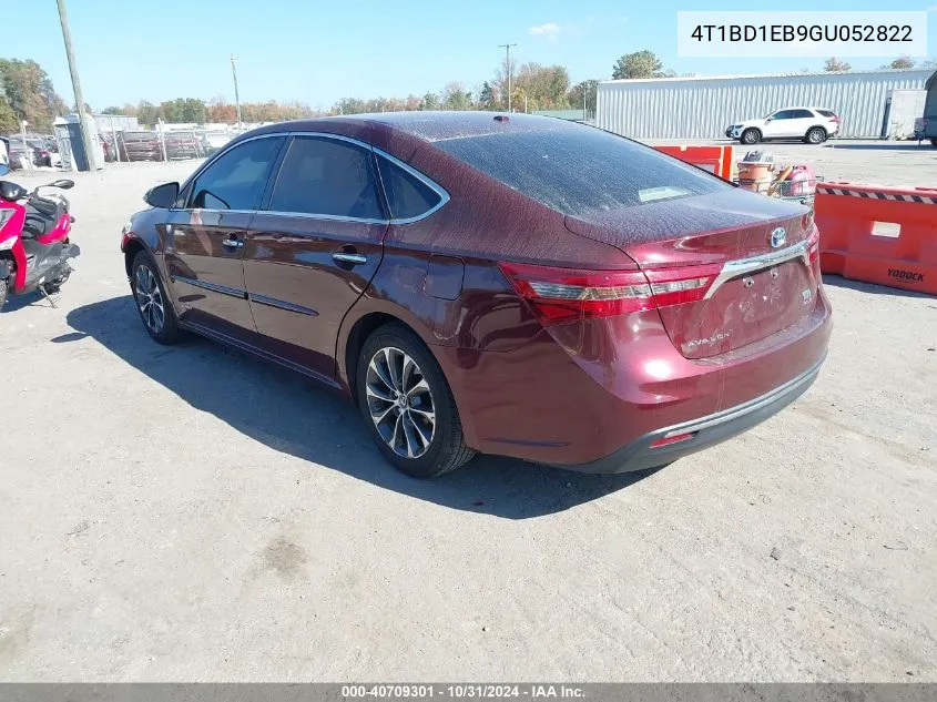 2016 Toyota Avalon Hybrid Xle Premium VIN: 4T1BD1EB9GU052822 Lot: 40709301