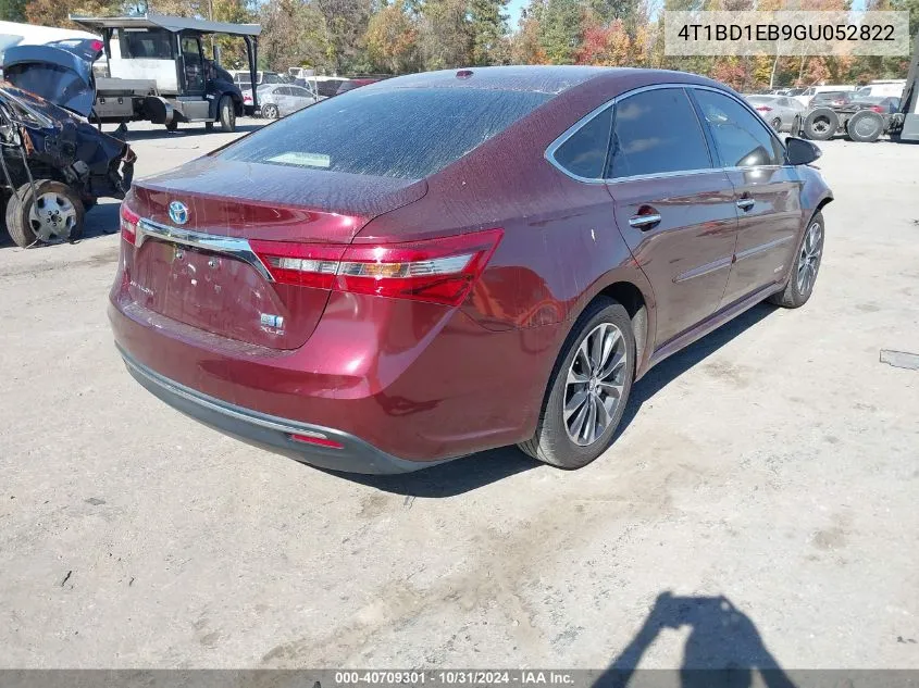 2016 Toyota Avalon Hybrid Xle Premium VIN: 4T1BD1EB9GU052822 Lot: 40709301