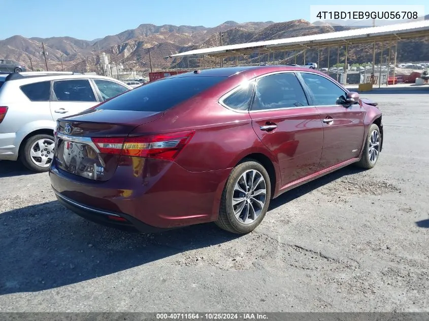 2016 Toyota Avalon Hybrid Xle Premium VIN: 4T1BD1EB9GU056708 Lot: 40711564