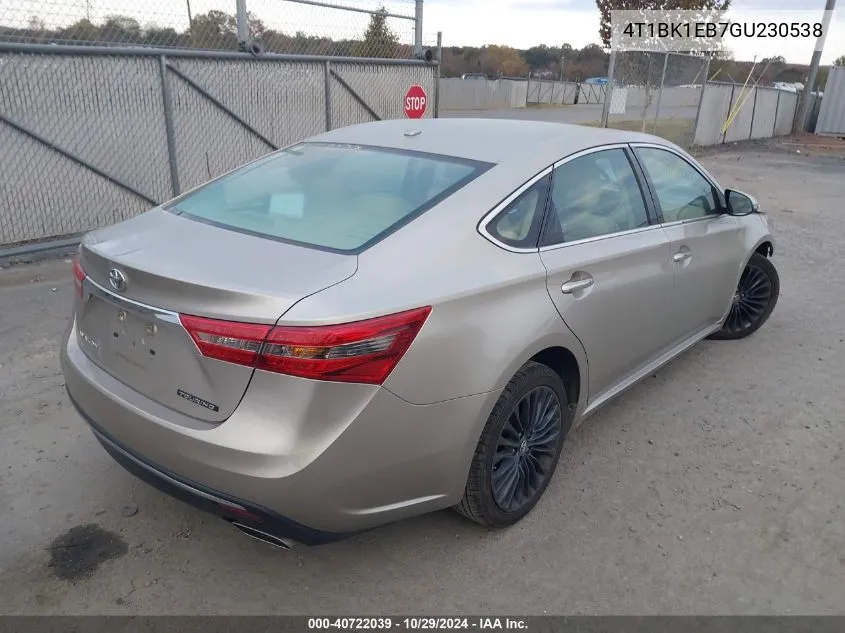 4T1BK1EB7GU230538 2016 Toyota Avalon Touring