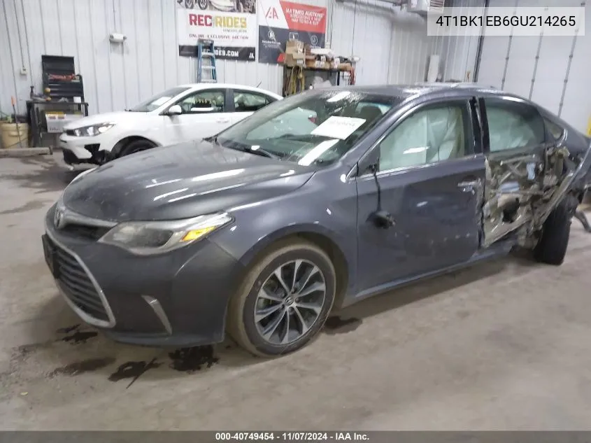 2016 Toyota Avalon Xle Premium VIN: 4T1BK1EB6GU214265 Lot: 40749454