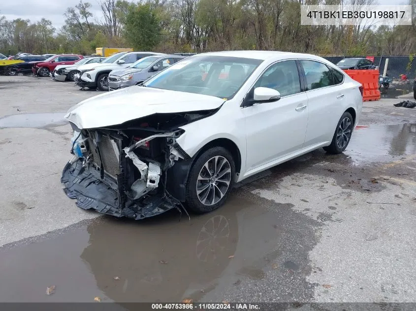 2016 Toyota Avalon Xle VIN: 4T1BK1EB3GU198817 Lot: 40753986