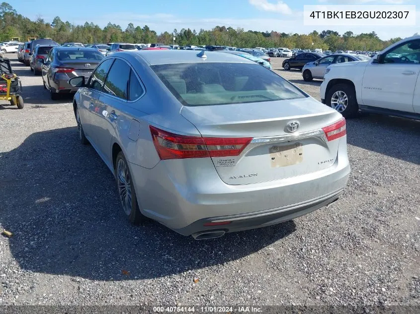 2016 Toyota Avalon Limited VIN: 4T1BK1EB2GU202307 Lot: 40754144