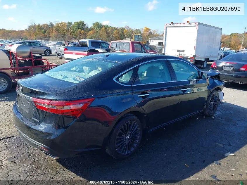 2016 Toyota Avalon Touring VIN: 4T1BK1EB8GU207690 Lot: 40769215