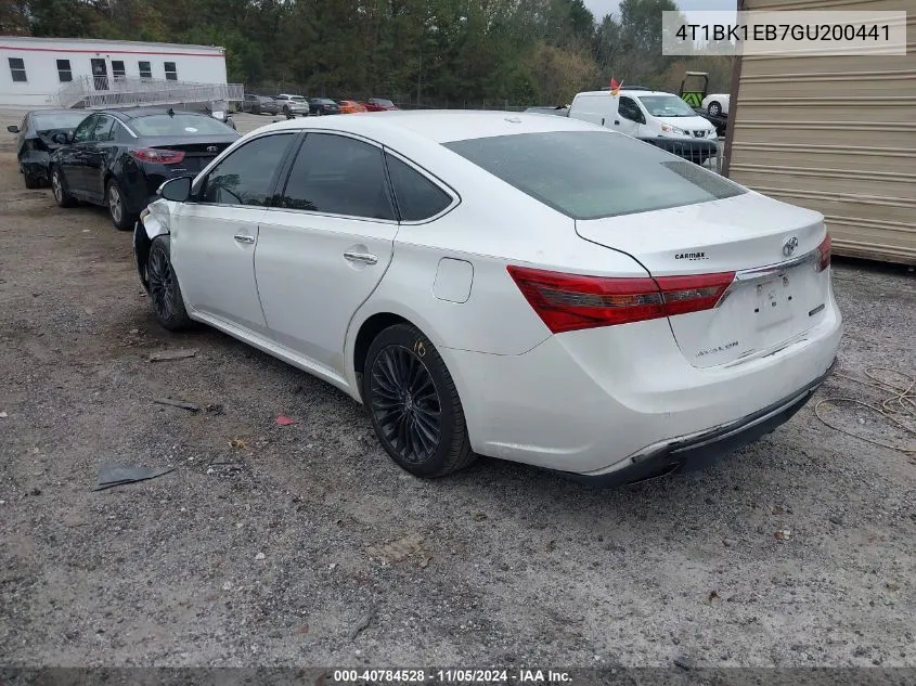 2016 Toyota Avalon Touring VIN: 4T1BK1EB7GU200441 Lot: 40784528