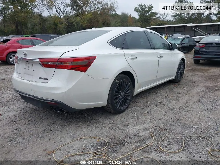 2016 Toyota Avalon Touring VIN: 4T1BK1EB7GU200441 Lot: 40784528