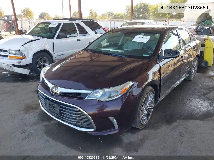 2016 Toyota Avalon Limited VIN: 4T1BK1EB0GU23669 Lot: 40820845