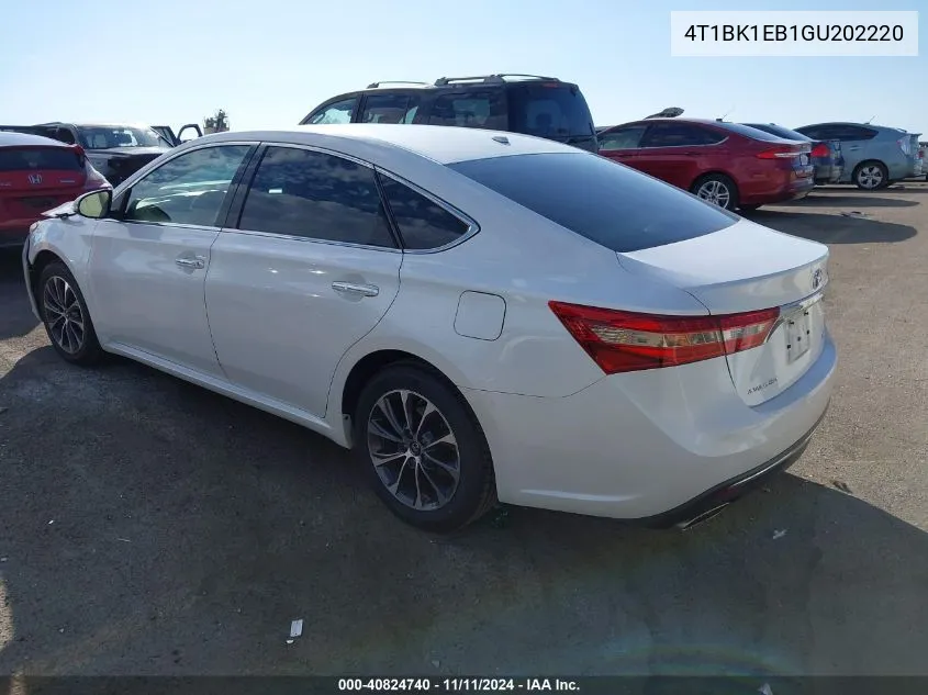 2016 Toyota Avalon Xle VIN: 4T1BK1EB1GU202220 Lot: 40824740