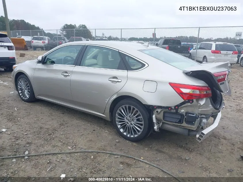 2016 Toyota Avalon Limited VIN: 4T1BK1EBXGU237063 Lot: 40829810