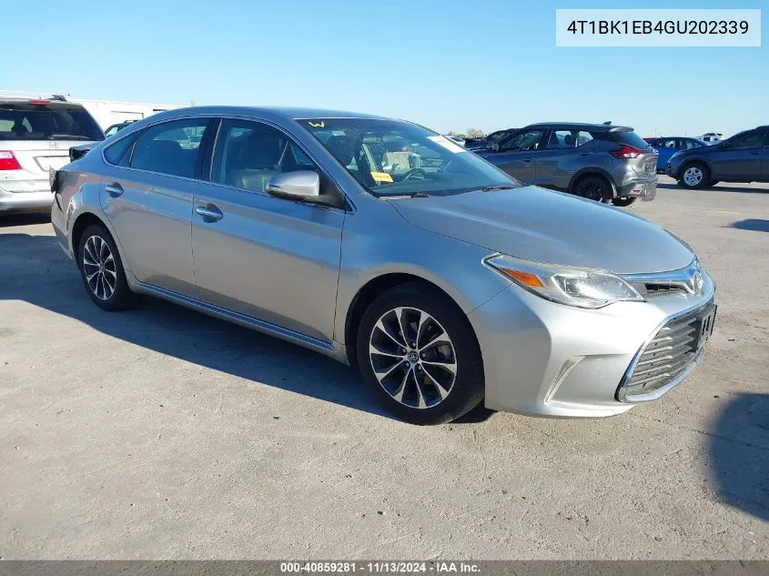 2016 Toyota Avalon Xle VIN: 4T1BK1EB4GU202339 Lot: 40859281